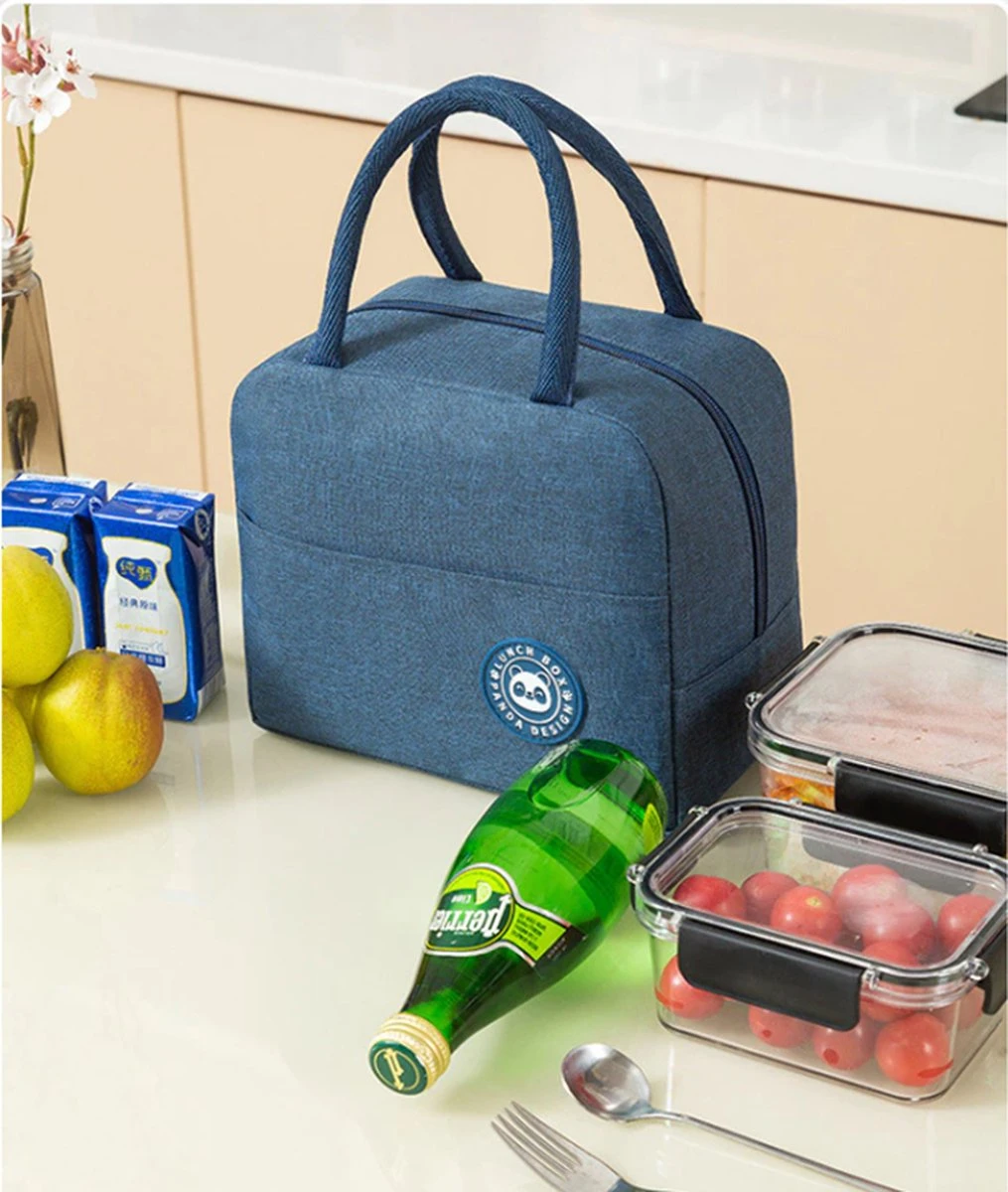 Merkloos Koeltas Lunch - Lunchtas Volwassenen - Kinderen - Lunchtrommel - Picknicktas - Koelzak - Coolbag - Waterdicht - Lunchtas - Koeltasje - Zwart - Afbeelding 2