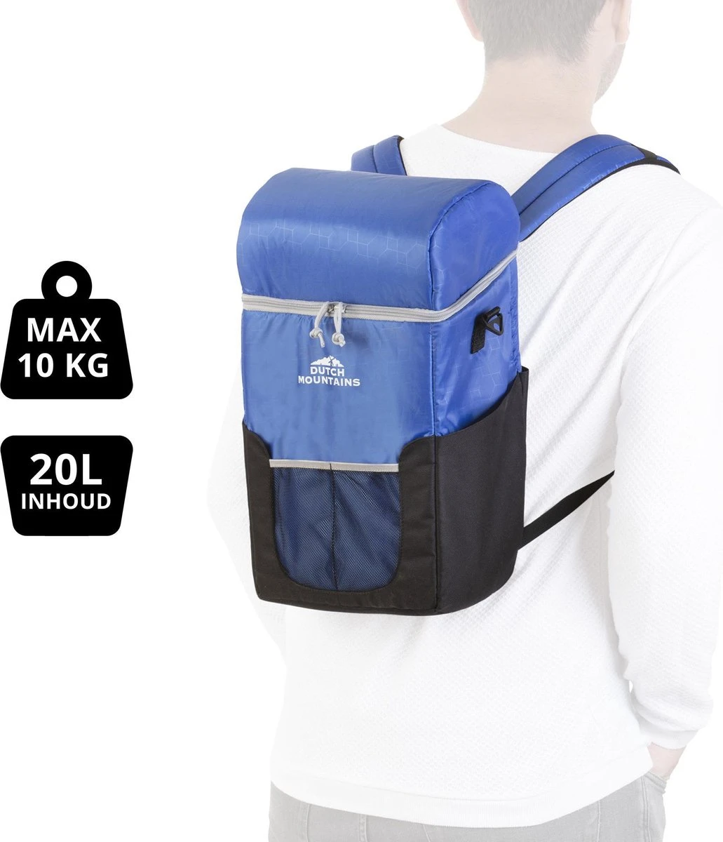 Dutch Mountains Koeltas Rugzak | Cooler Backpack 20 Liter | Picknicktas | Lunchtas | Koelrugzak | Strandtas | Blauw - Afbeelding 9