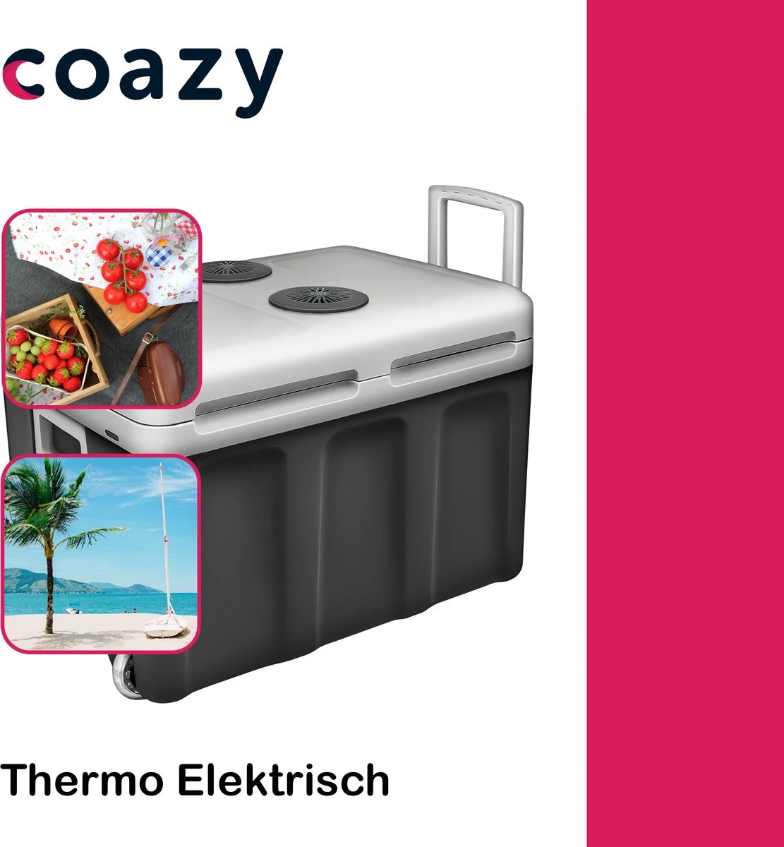 Koelbox Met Wielen Voor Auto & Camping Warm En Koud 40L - Frigobox Elektrisch 12v 230 Volt - MiniBar - Mini Koelkast | Verkoelt En Verwarmt | Eco-modus - Minibar - Mini Koelkast - Afbeelding 5