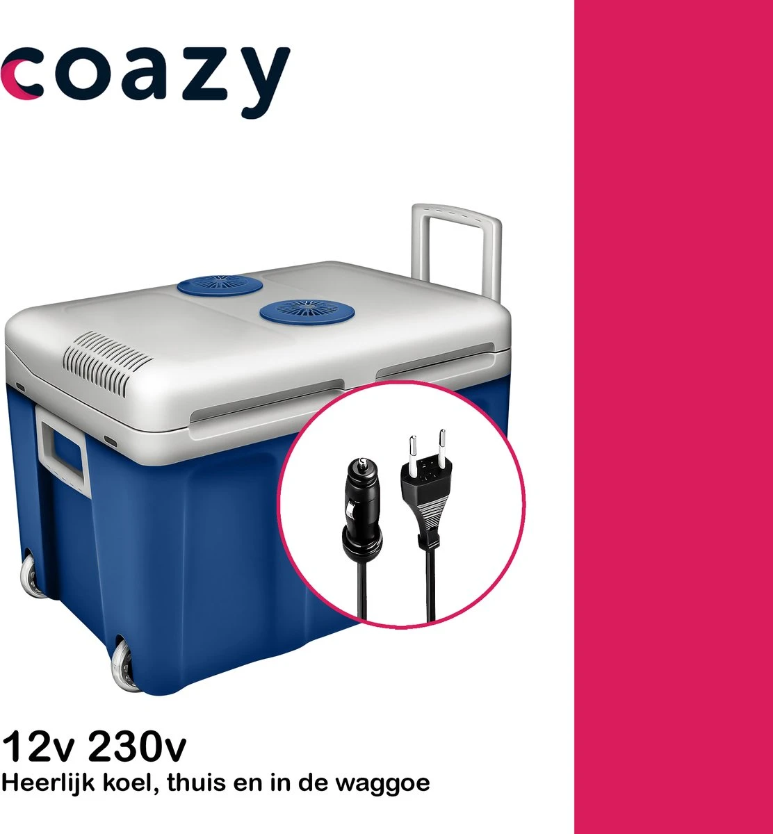 Koelbox Met Wielen Voor Auto & Camping Warm En Koud 40L - Frigobox Elektrisch 12v 230 Volt - MiniBar - Mini Koelkast | Verkoelt En Verwarmt | Eco-modus - Minibar - Mini Koelkast - Afbeelding 9