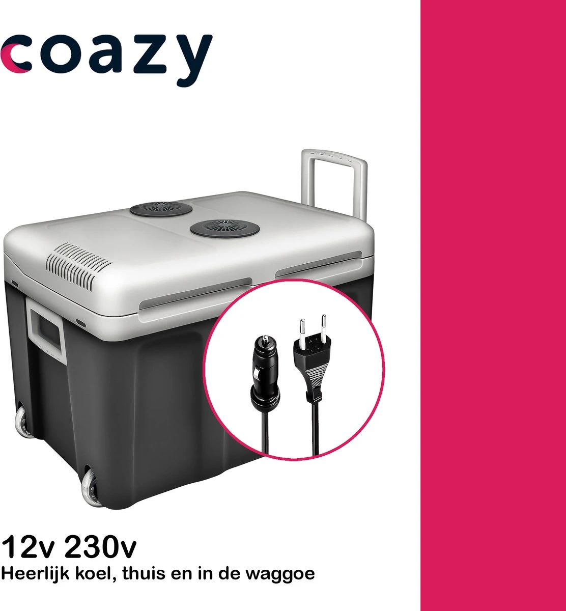 Koelbox Met Wielen Voor Auto & Camping Warm En Koud 40L - Frigobox Elektrisch 12v 230 Volt - MiniBar - Mini Koelkast | Verkoelt En Verwarmt | Eco-modus - Minibar - Mini Koelkast - Afbeelding 10
