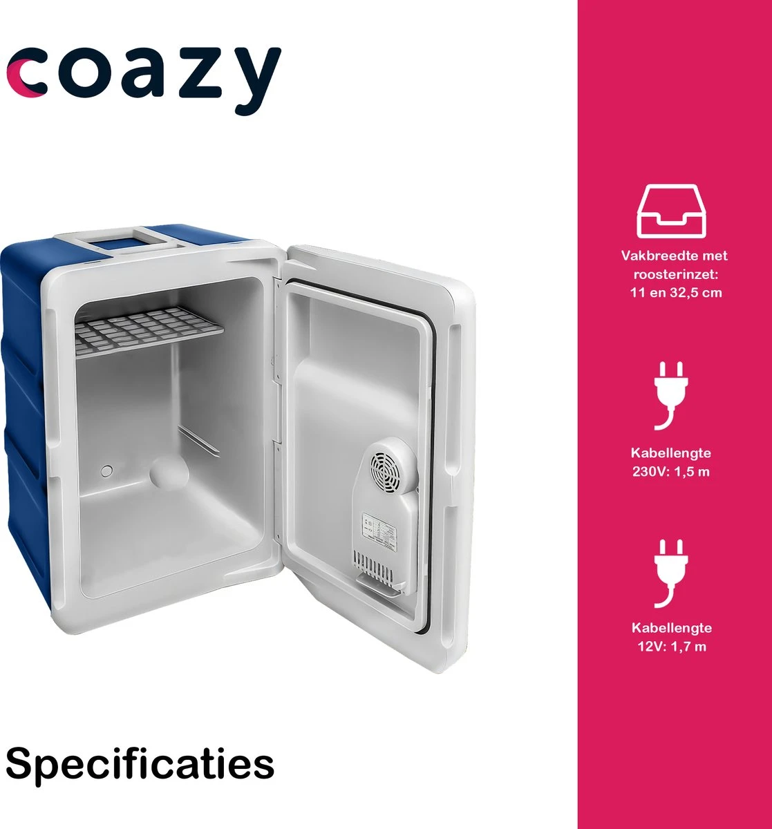 Koelbox Met Wielen Voor Auto & Camping Warm En Koud 40L - Frigobox Elektrisch 12v 230 Volt - MiniBar - Mini Koelkast | Verkoelt En Verwarmt | Eco-modus - Minibar - Mini Koelkast - Afbeelding 12