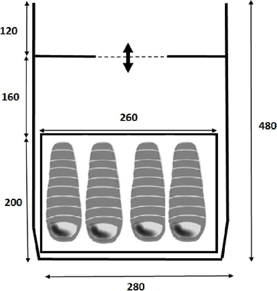 Redwood Zephyr 280 PO - Tent 4-persoons - Tunnel Tent - Grijs - Afbeelding 7