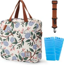 Brisby 4 Laags Geïsoleerde Koeltas - Lunchtas 7 Liter - Bloemetjes Wit