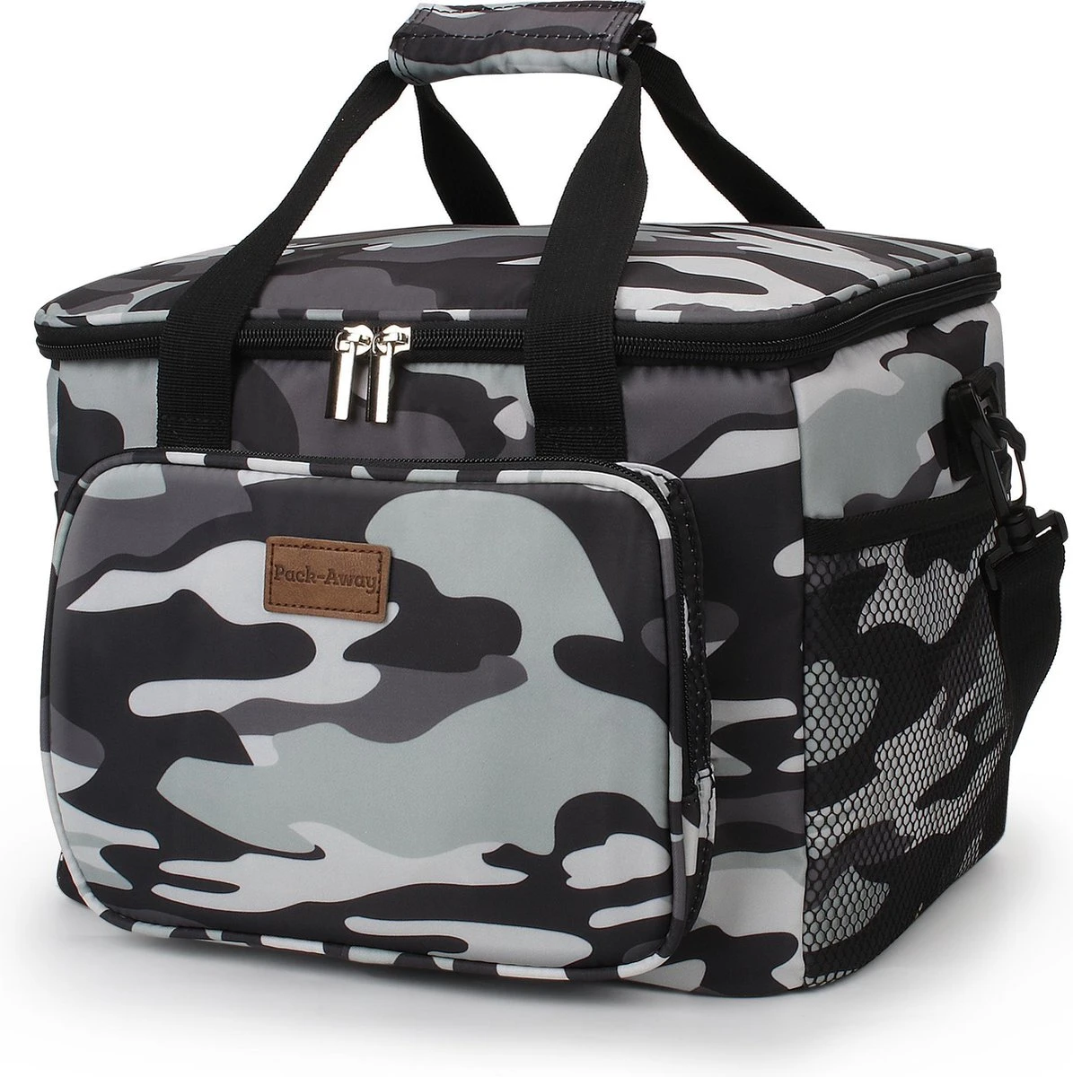 Packaway 4 Laags Geïsoleerde Koeltas - Lunchtas 15 Liter - Camouflage Grijs - Afbeelding 10