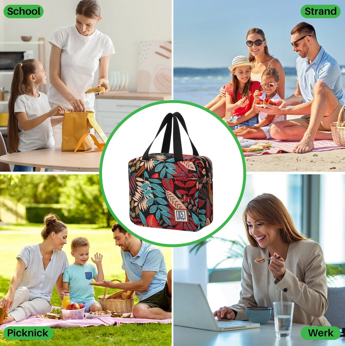 Brisby 4 Laags Geïsoleerde Koeltas - Lunchtas 4 Liter - Jungle - Afbeelding 8