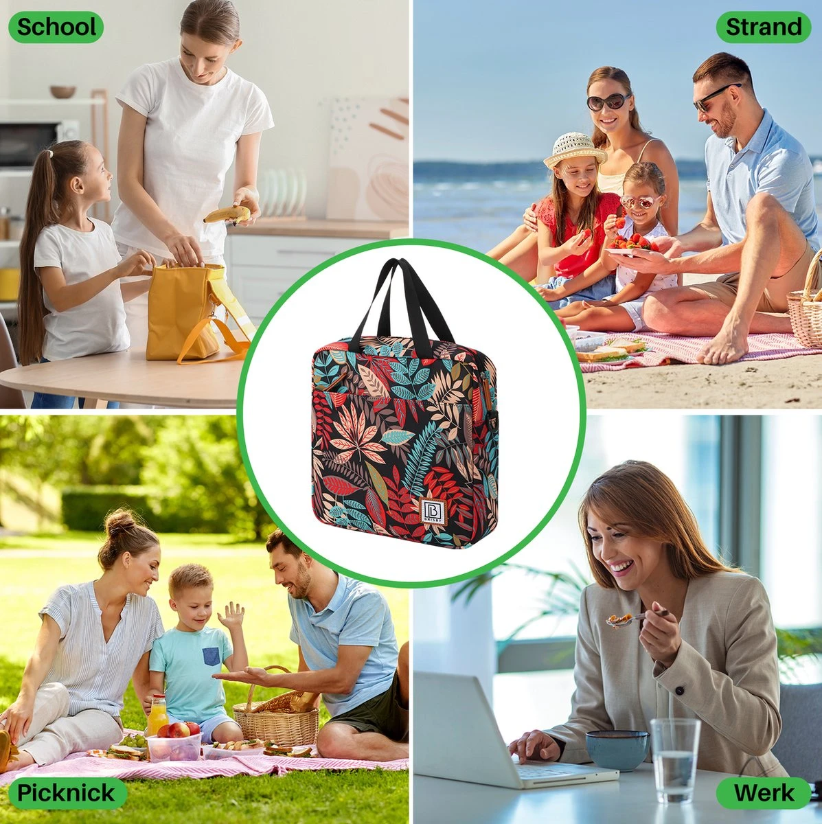 Brisby 4 Laags Geïsoleerde Koeltas - Lunchtas 7 Liter - Jungle - Afbeelding 5