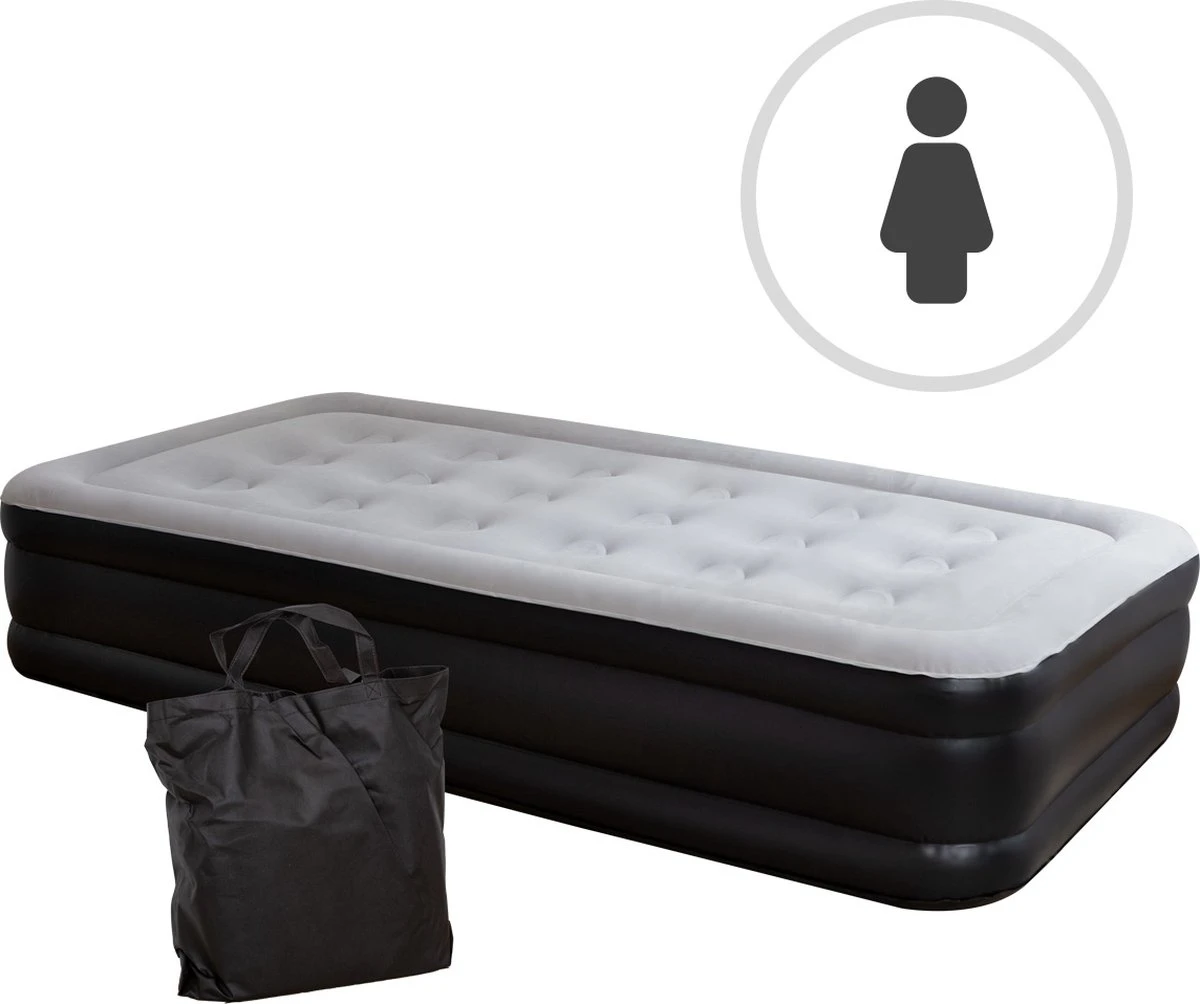 BluMill Eenpersoons Luchtbed - Met Ingebouwde Pomp - Luchtbed Zelfopblazend - Incl. Draagtas - 191x99x36 Cm