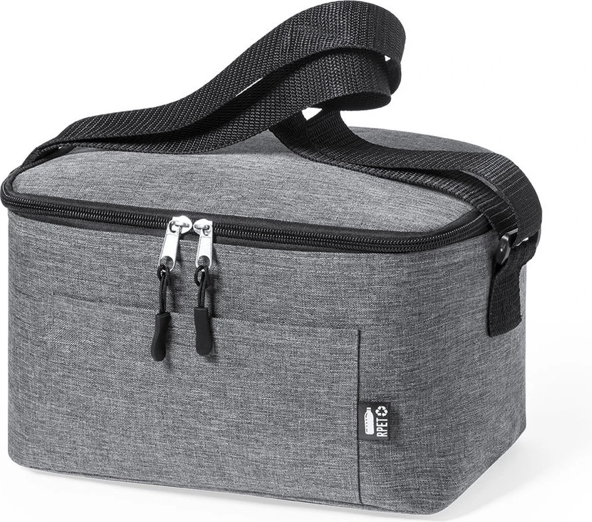 Merkloos Koeltas - Lunchtas - Koeltasje Lunch - Koelelementen - Isolatie - Volwassenen - Dames - Heren - RPET - Polyester - Aluminium - Grijs - Afbeelding 3