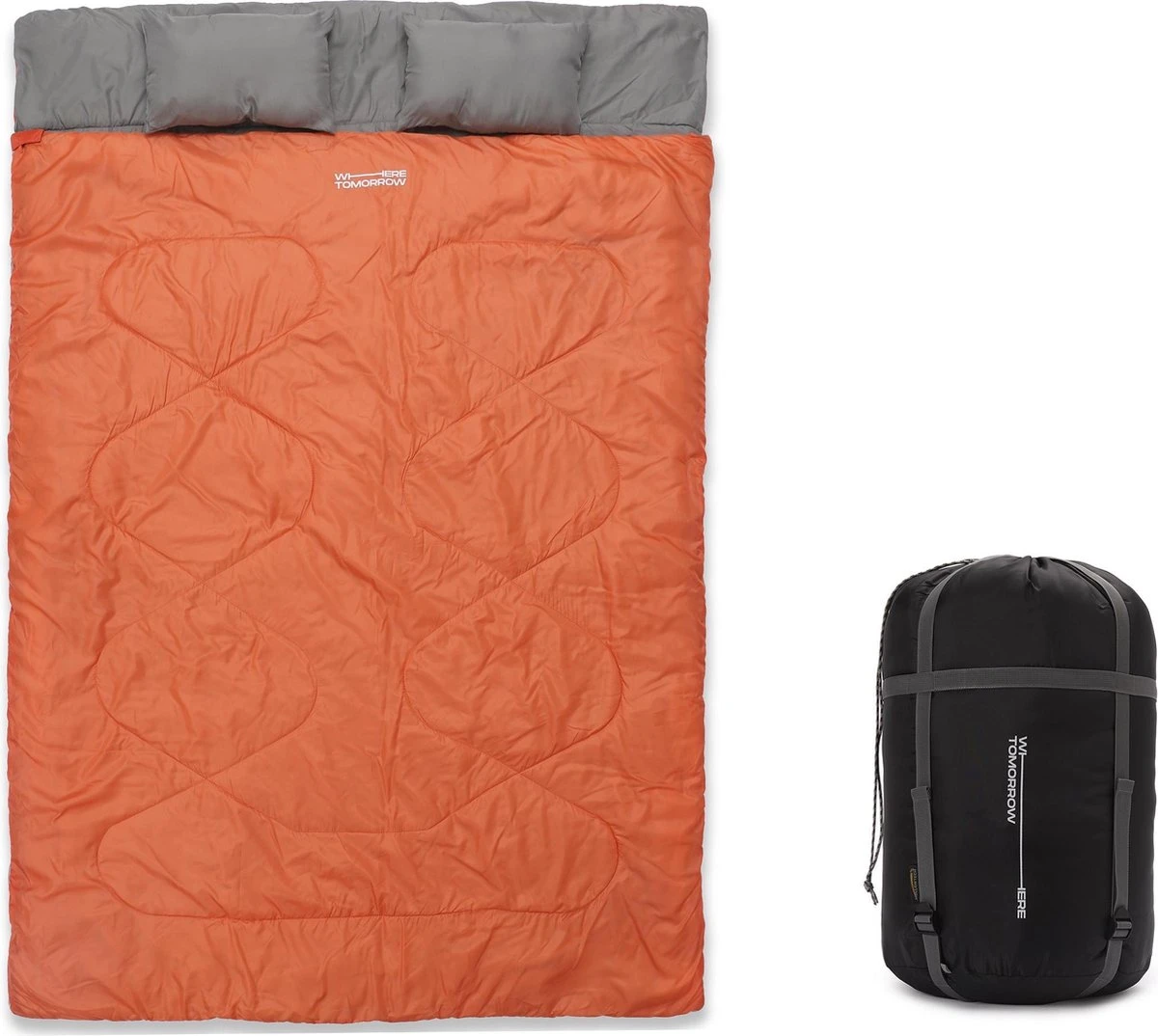 Where Tomorrow Double Slaapzak 220 X 150 Cm Diverse Kleuren - Oranje