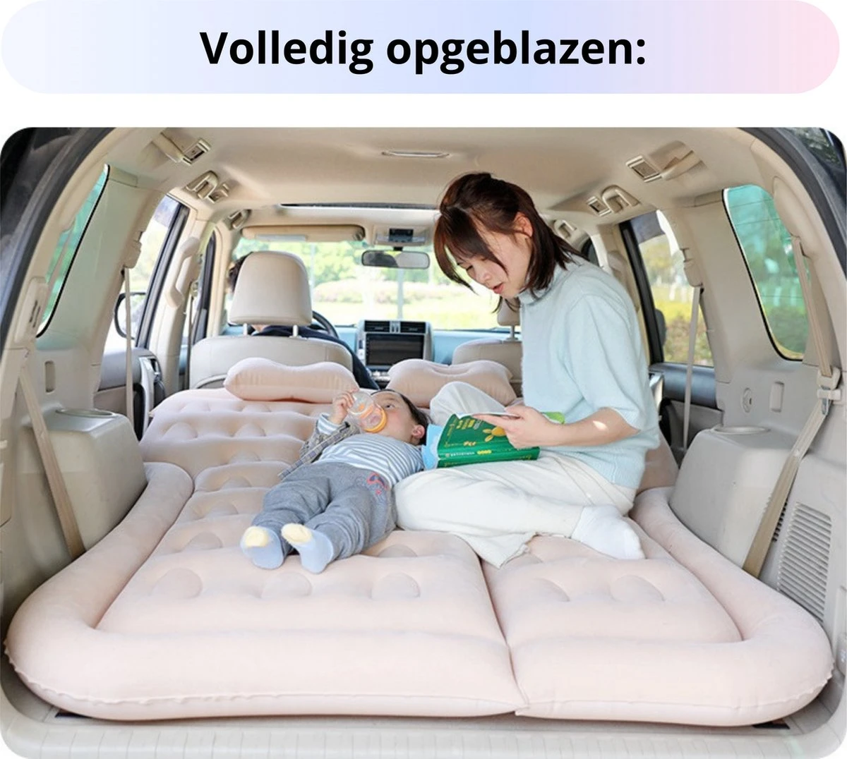 Opblaasbaar Auto Matras - Auto Luchtbed Zwart - Achterbank En Achterbak - Tweepersoons 3-in-1 Universeel Automatras - Inclusief Elektrische Pomp En Accessoires - Kampeer Luchtbed Voor Reizen - Afbeelding 3