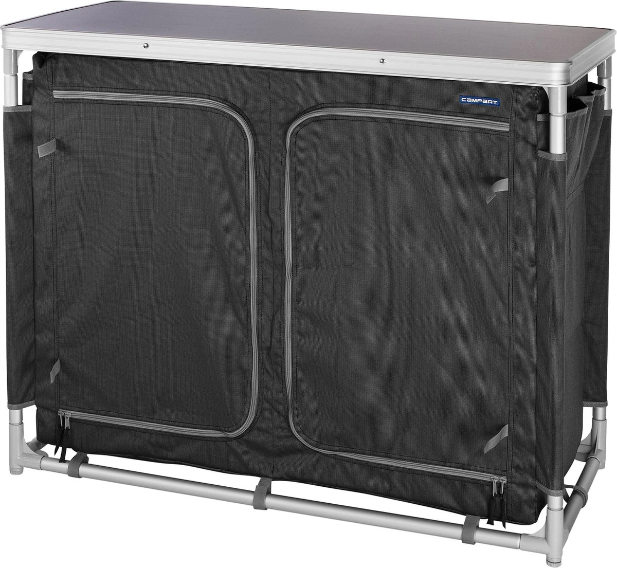 Campart Campingkeuken KI-0734 - Campingkast Groot - 4 Verstelbare Poten - Opvouwbaar En Lichtgewicht - Inclusief Opbergtas - Grijs - Afbeelding 11