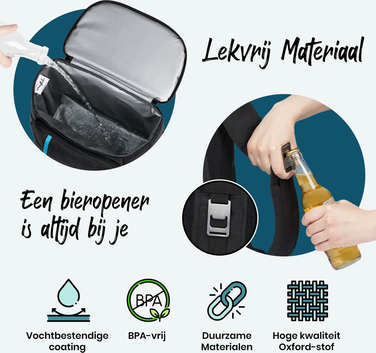 Sunflake Koelrugzak - Lunchtas - Koeltas Backpack Voor Dames & Heren - Zwart - Afbeelding 5