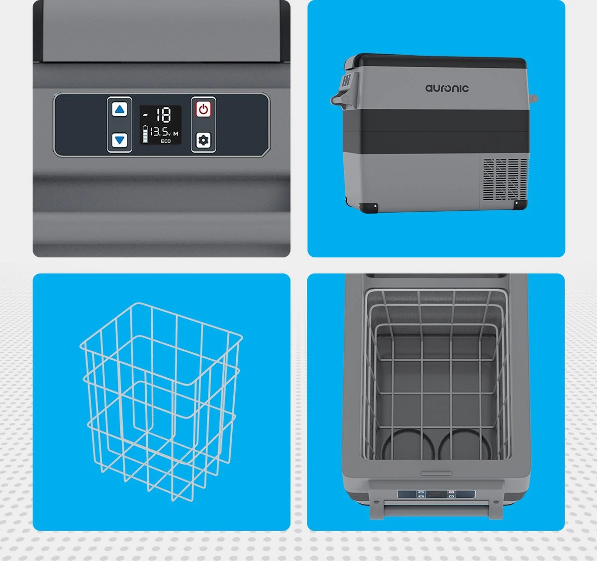 Auronic Elektrische Koelbox - 49.5L - Compressor - 12V En 240V - Grijs - Afbeelding 9
