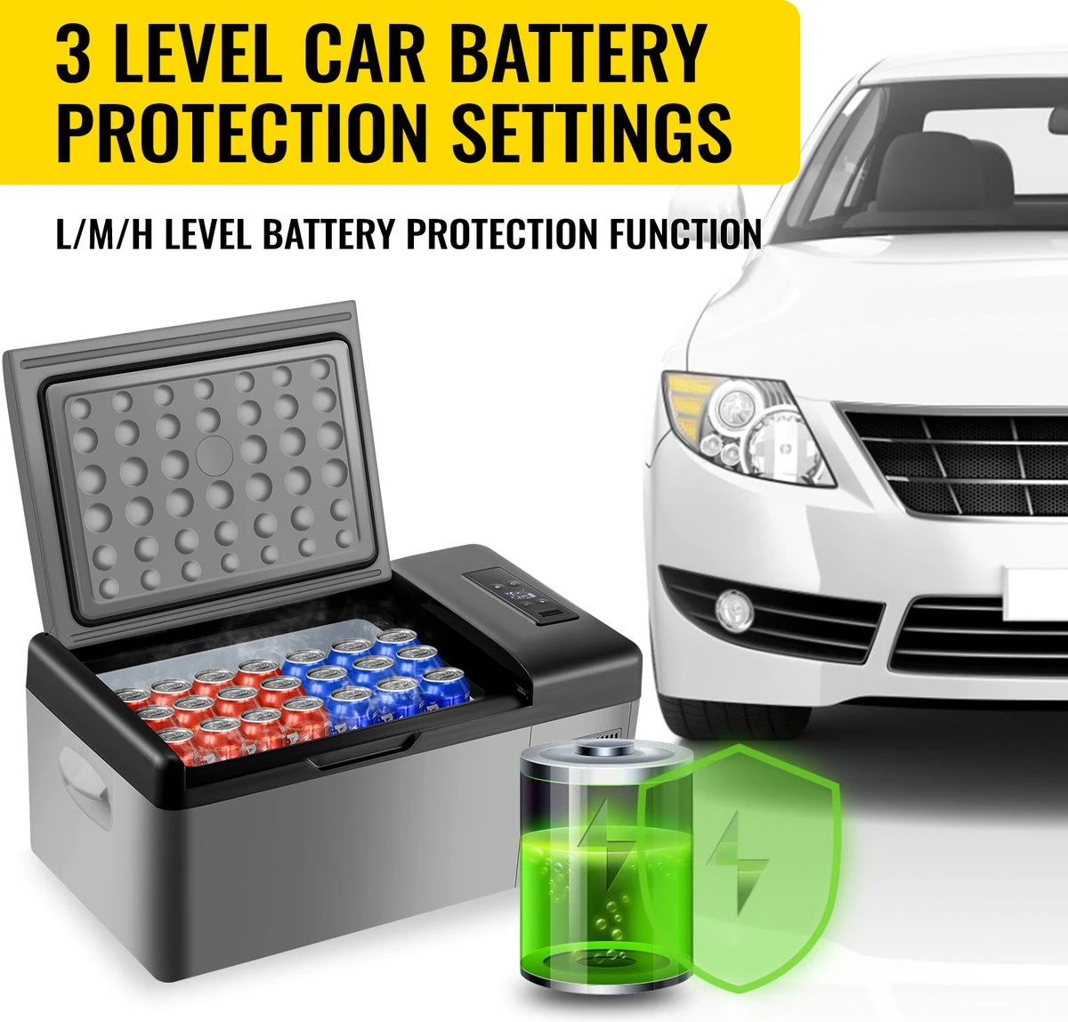 VEVOR - Coolbox - Koelbox 15L - Elektrische Coolbox - Draagbare Mini Koelkast - Draagbare Auto Vriezer 12/24Volt - Afbeelding 2