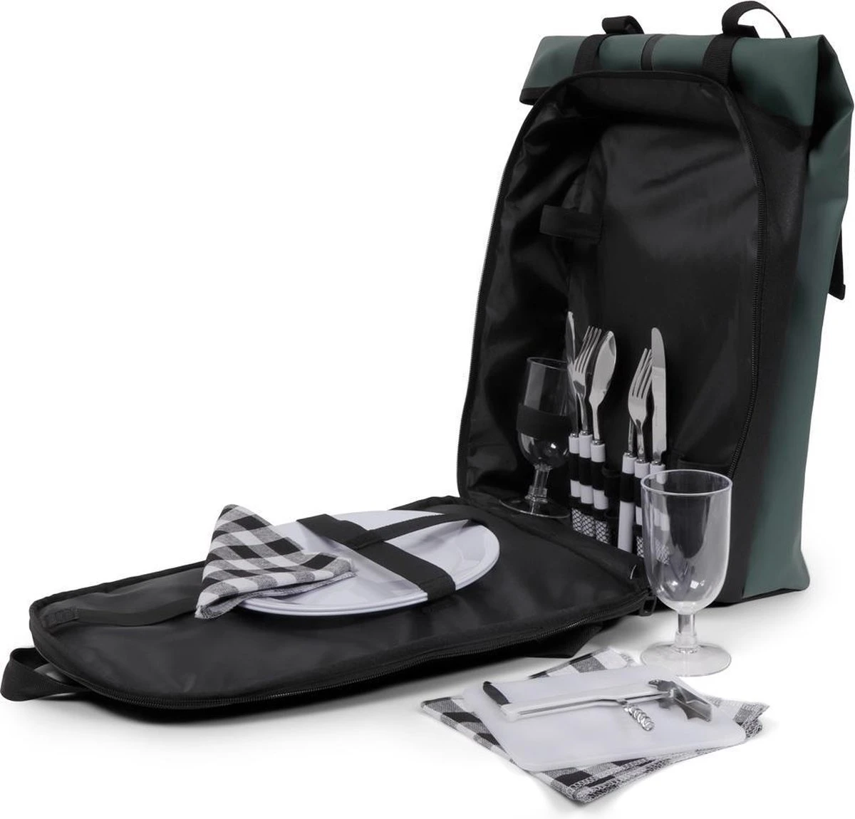 Norländer Picknick Rugtas - Koeltas - Inclusief Bestek - Groen