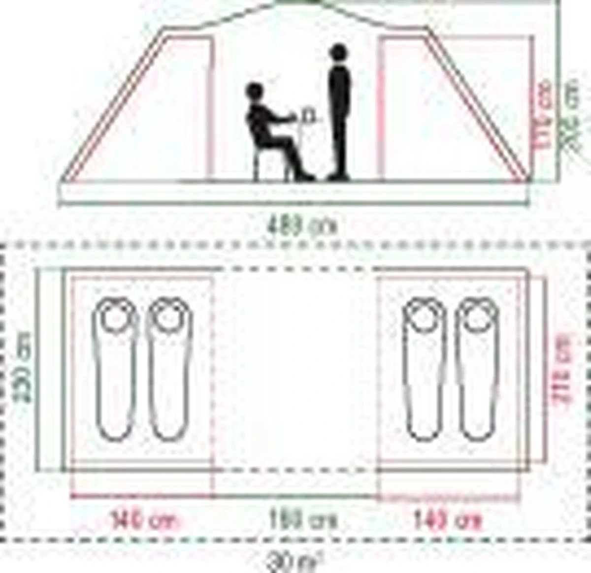 Coleman Spruce Falls 4 Vis-a-Vis Tent - Verduisterend - 4-Persoons - Afbeelding 4