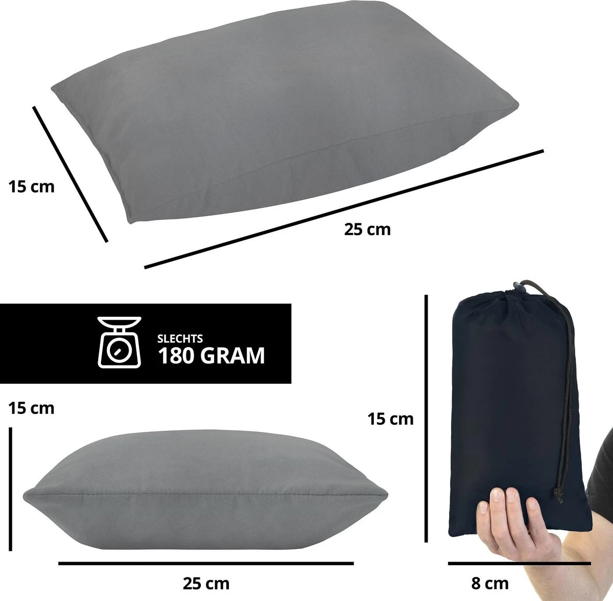 Dutch Mountains Slaapzak Goeree XL - Kussen 25x15cm - 220x90cm Katoenen Slaapzak - Tochtstrip - Afbeelding 3