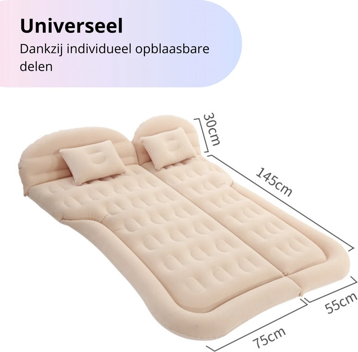 Opblaasbaar Auto Matras - Auto Luchtbed Zwart - Achterbank En Achterbak - Tweepersoons 3-in-1 Universeel Automatras - Inclusief Elektrische Pomp En Accessoires - Kampeer Luchtbed Voor Reizen - Afbeelding 4