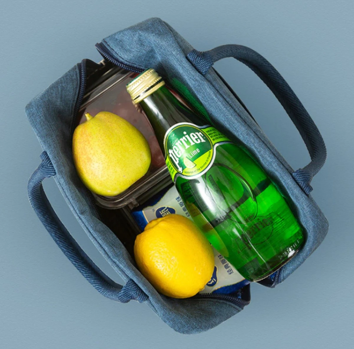 Merkloos Koeltas Lunch - Lunchtas Volwassenen - Kinderen - Lunchtrommel - Picknicktas - Koelzak - Coolbag - Waterdicht - Lunchtas - Koeltasje - Donker Blauw - Afbeelding 4