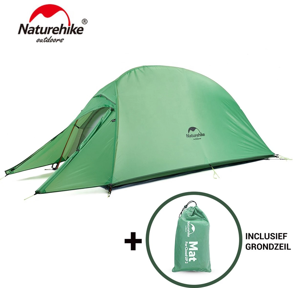 Cloud Up 1 Upgraded - Naturehike® - 1 Persoons Tent - Lichtgewicht Tent - Incl. Grondzeil - 210T 3000mm - Outdoor - Waterdicht - Hiking & Wandelen