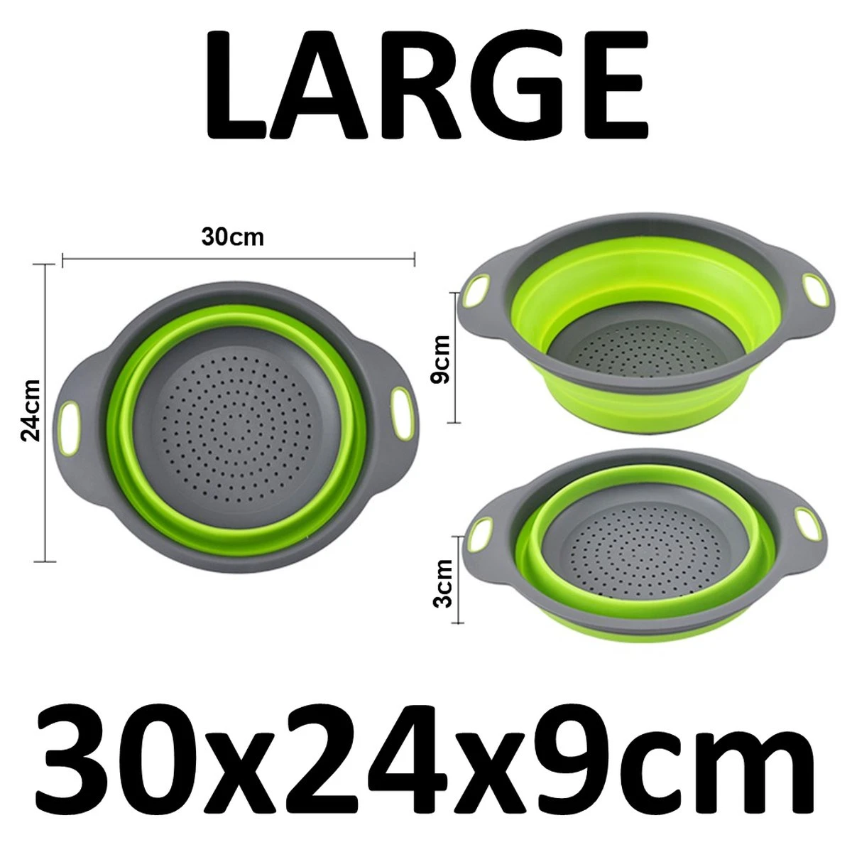 Merkloos Inklapbare Vergiet - Opvouwbaar - Groot - Blauw - Siliconen - Afbeelding 7