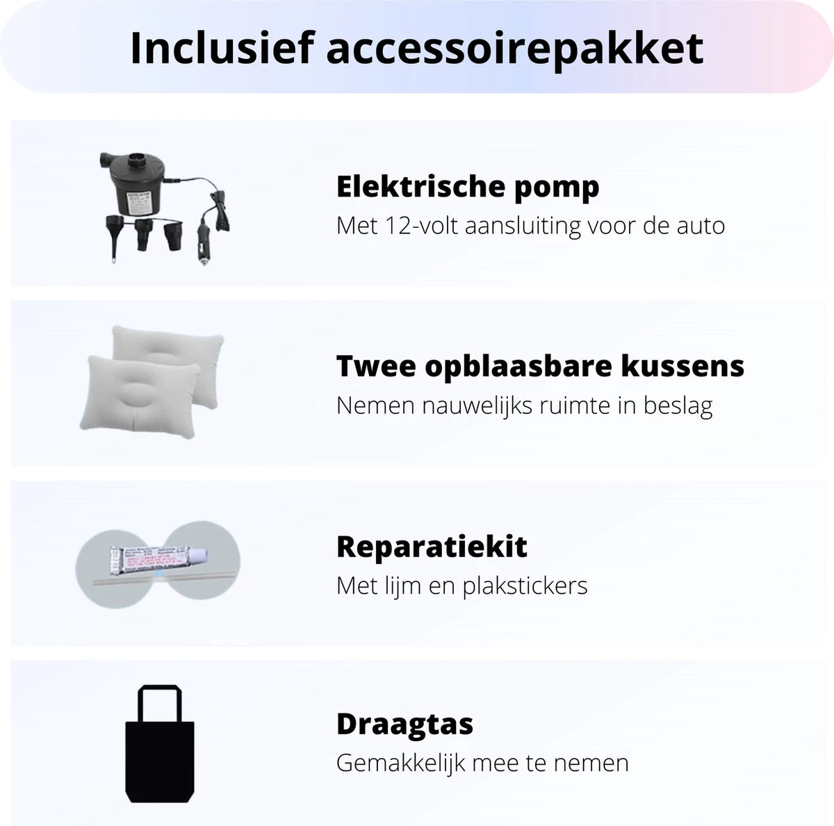 Opblaasbaar Auto Matras - Auto Luchtbed Grijs - Achterbank En Achterbak - Tweepersoons 3-in-1 Universeel Automatras - Inclusief Elektrische Pomp En Accessoires - Kampeer Luchtbed Voor Reizen - Afbeelding 2