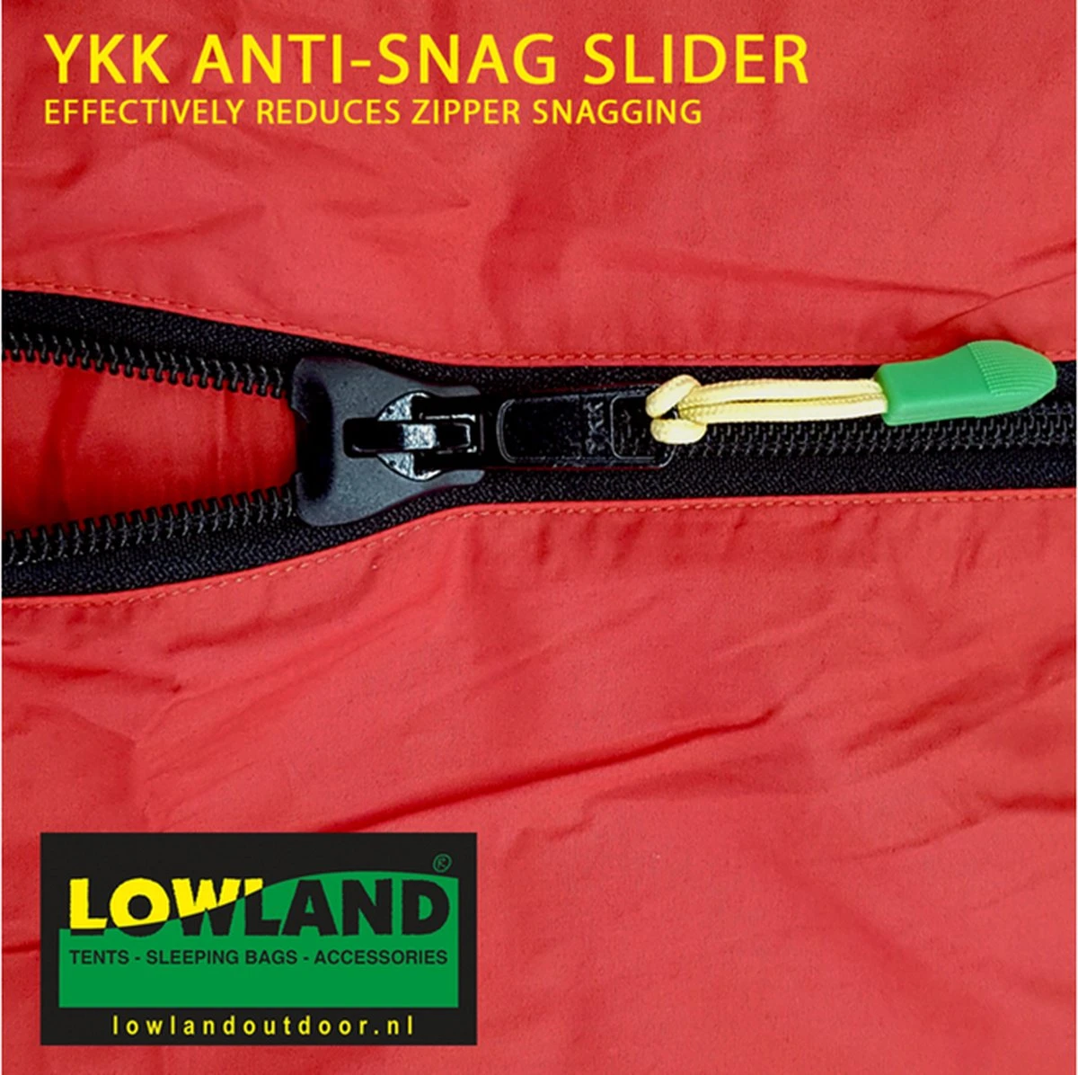 LOWLAND OUTDOOR® Donzen Slaapzak - Companion Economy - 210x80 Cm - Rood - Afbeelding 6