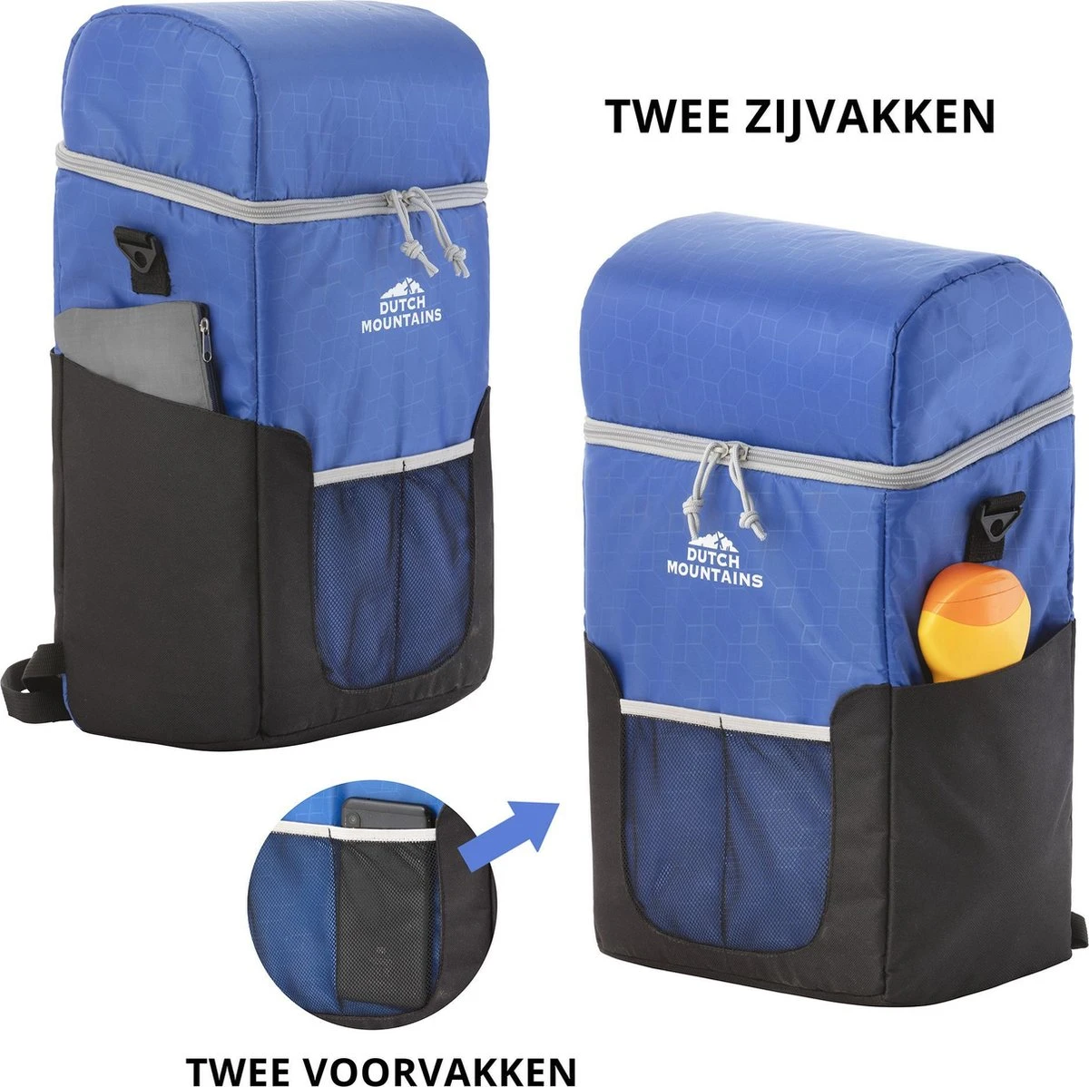 Dutch Mountains Koeltas Rugzak | Cooler Backpack 20 Liter | Picknicktas | Lunchtas | Koelrugzak | Strandtas | Blauw - Afbeelding 2