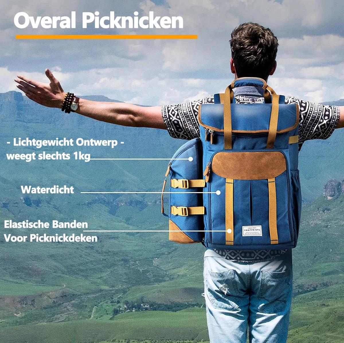 Cabinmax Koeltas - Koelrugzak - Picknick - Picknicktas Met Flessenhouder - Koelrugtas 24L - Olive Green - Afbeelding 4