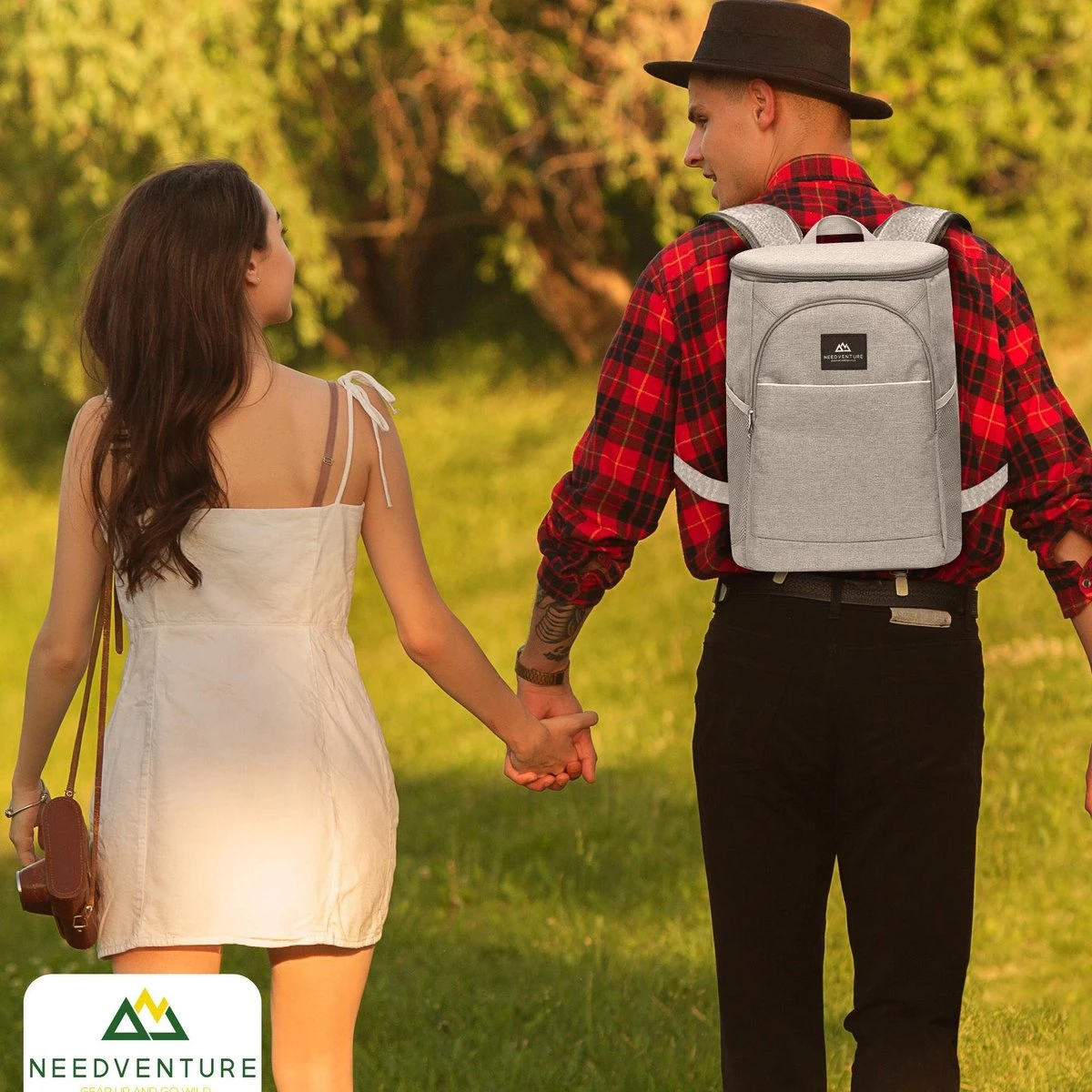 Needventure Koeltas - Lunchtas - Koelrugtas - Picknicktas - 20 Liter - Flessenhouder - Bieropener - Grijs - Afbeelding 9