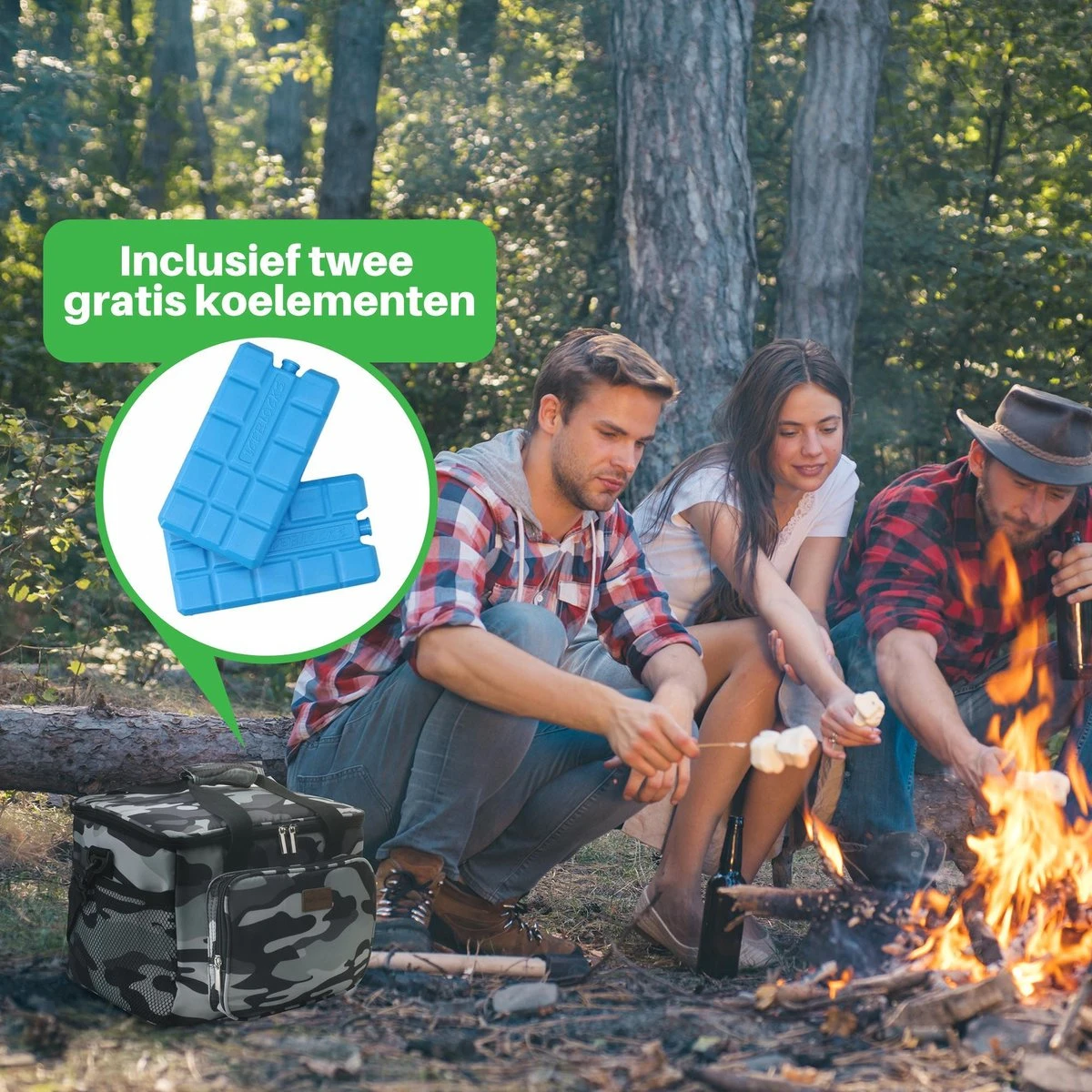 Packaway 4 Laags Geïsoleerde Koeltas - Lunchtas 15 Liter - Camouflage Grijs - Afbeelding 5
