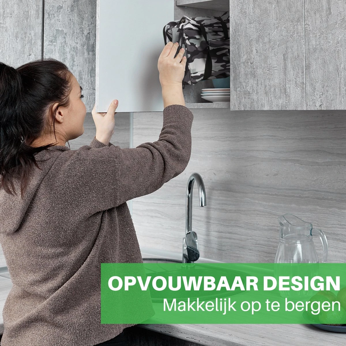 Packaway 4 Laags Geïsoleerde Koeltas - Lunchtas 15 Liter - Camouflage Grijs - Afbeelding 9