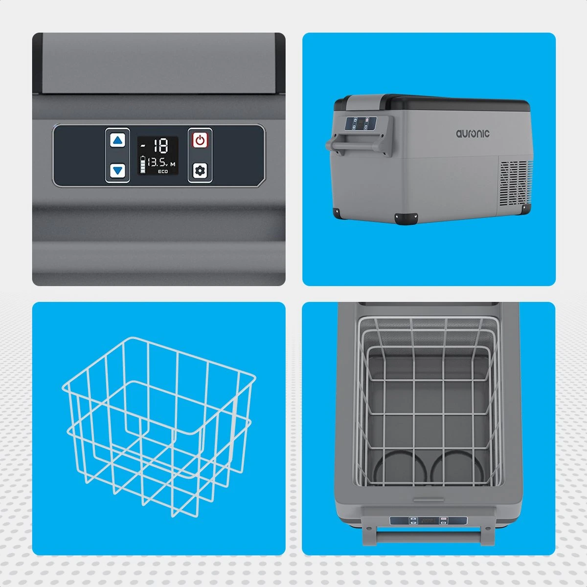 Auronic Elektrische Koelbox - 30.4L - Compressor - 12V En 240V - Grijs - Afbeelding 5