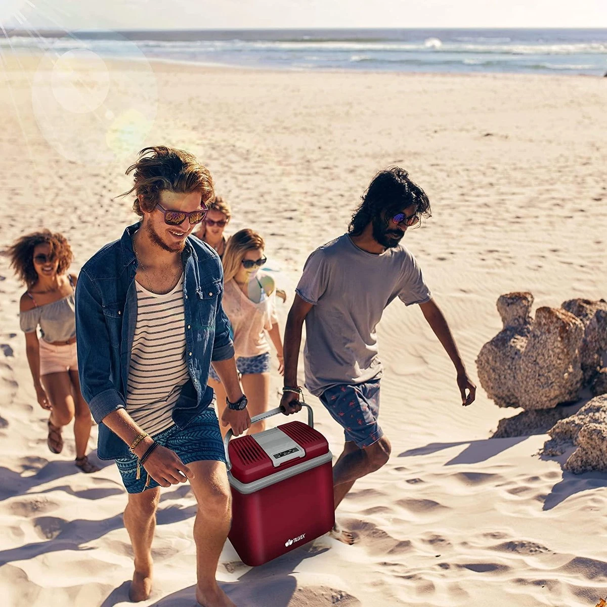 Tillvex- Koelbox, Coolbox, 24 Liter, Rood - Afbeelding 3