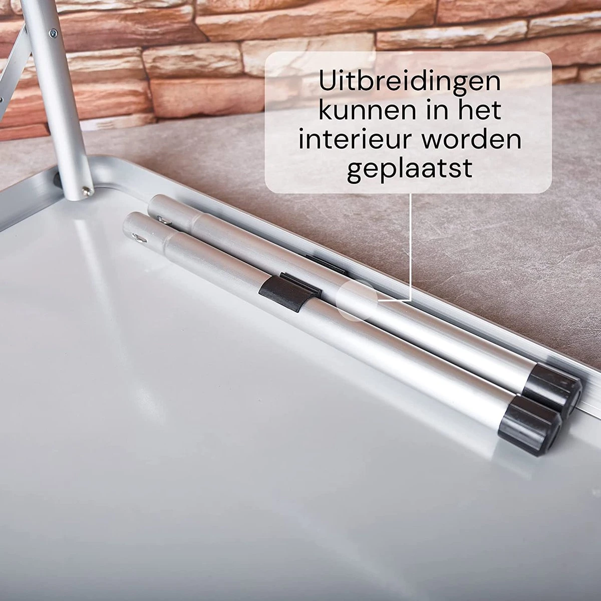 Liivo Aluminium Inklapbare Tafel - Campeertafel 75x55x60cm - Afbeelding 3