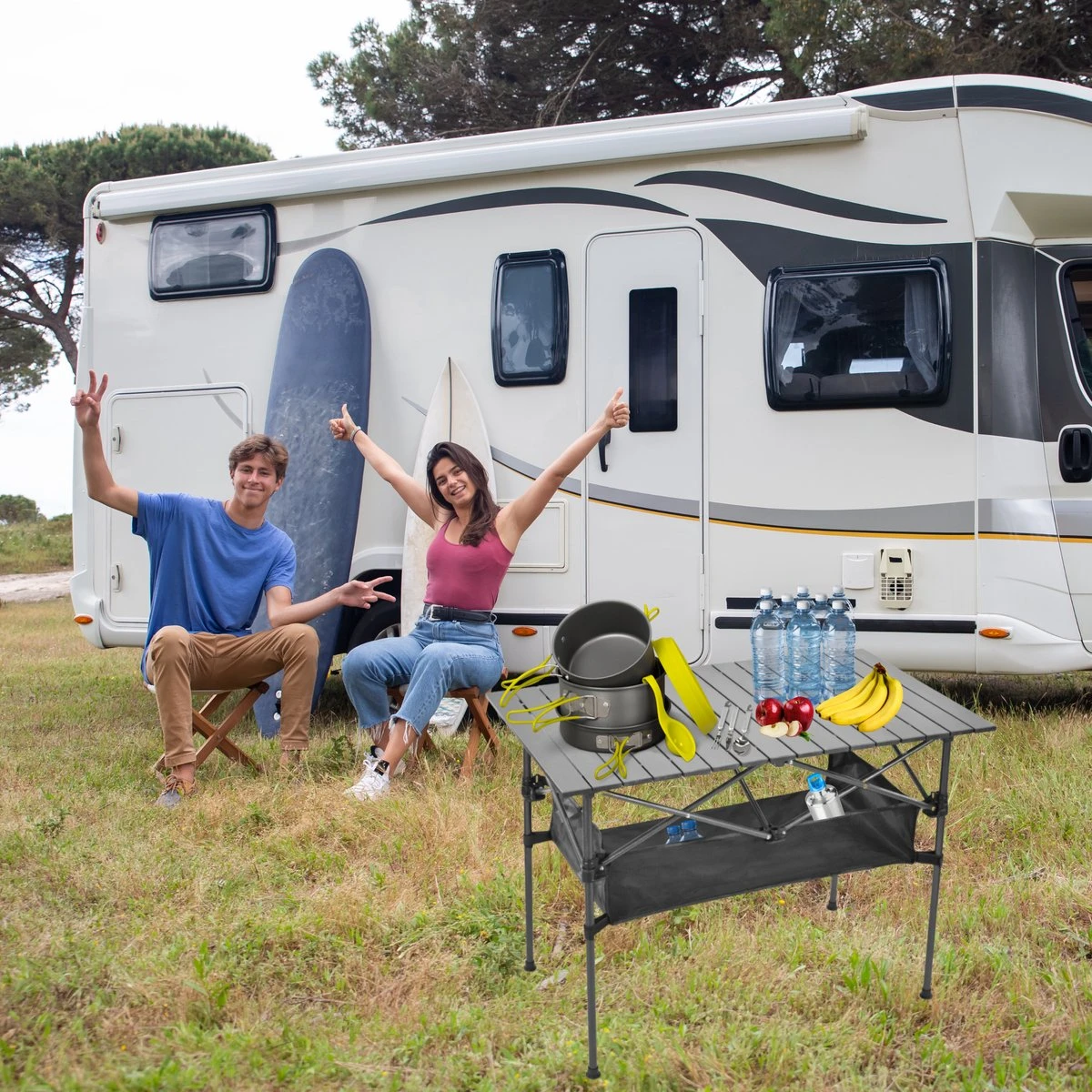 Campingtafel Inklapbaar En Opvouwbaar - Kampeertafel - Lichtgewicht Hittebestendig - Afbeelding 6