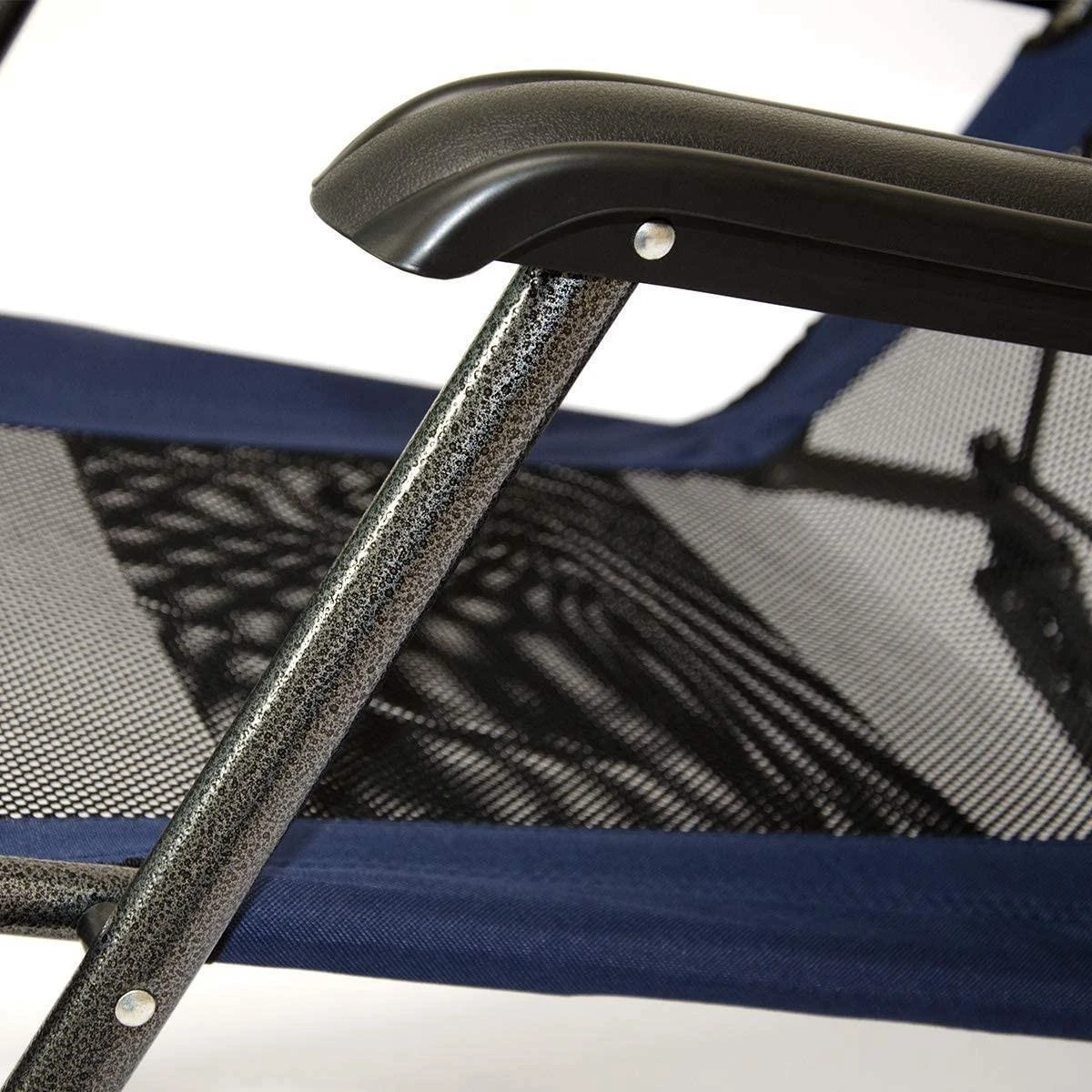 Ligstoel 155x60cm - Opvouwbaar Campingstoel Ligbed Strandstoel Tuinstoel Vouwligstoel Blauw - Afbeelding 5