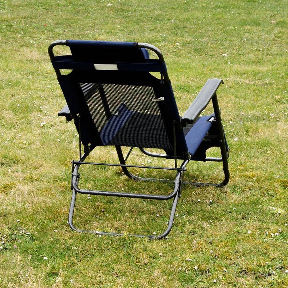 Ligstoel 155x60cm - Opvouwbaar Campingstoel Ligbed Strandstoel Tuinstoel Vouwligstoel Blauw - Afbeelding 11