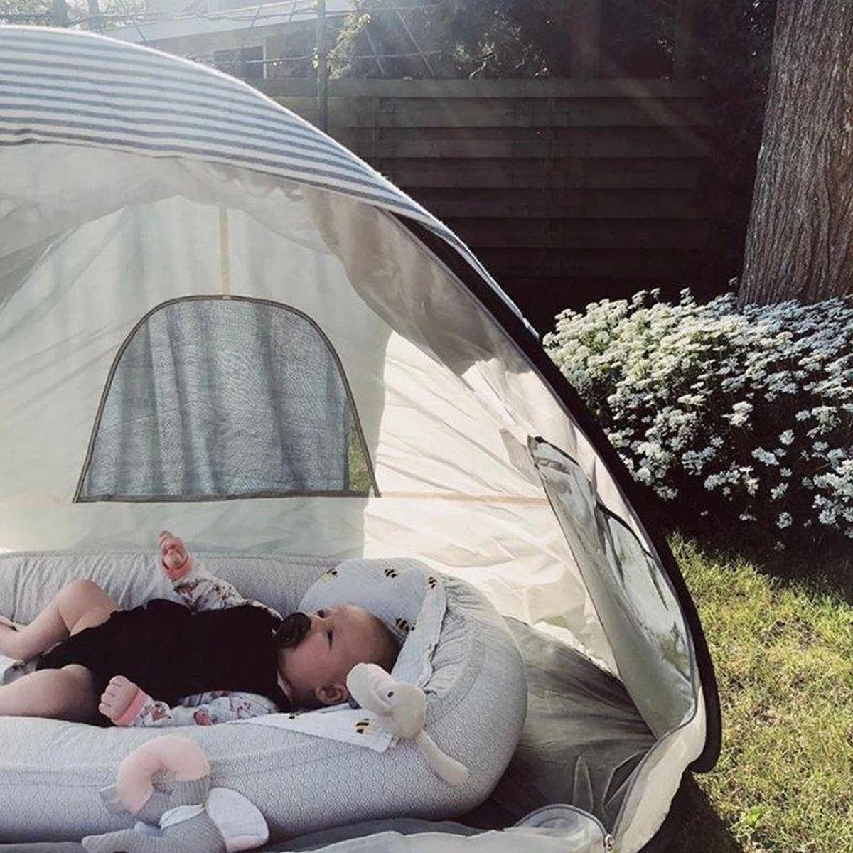 Deryan Luxe Pop Up Strandtent - Anti-UV 50+ - Cream - Afbeelding 5