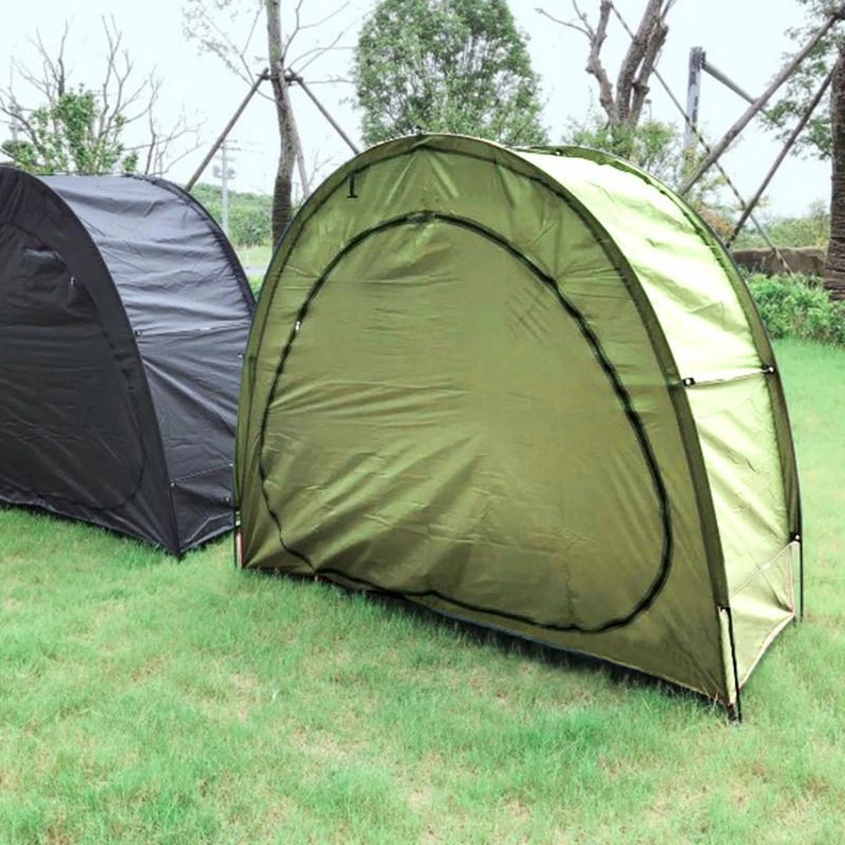 Merkloos Fietstent,Beschermhoes Fietsenschuur, Tent Voor Camping In De Open Lucht-groen 200*80*165CM - Afbeelding 3