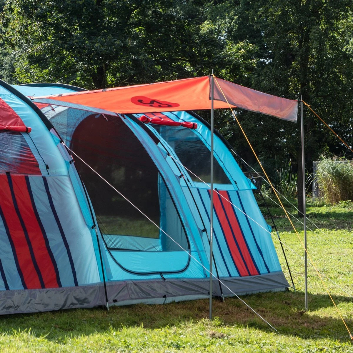 Skandika Gotland Tunneltent Voor 6 Personen, Grote Familietent In Racing-design, Ingenaaide Tentbodem, Waterdicht, 5000 Mm Waterkolom, Slaapcabine Met Scheidingswand, Muggennet (let Op, Komt Met Kleurfouten) - Afbeelding 2