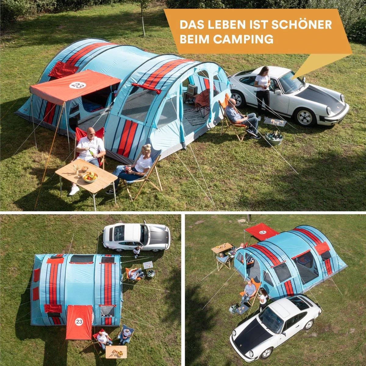 Skandika Gotland Tunneltent Voor 6 Personen, Grote Familietent In Racing-design, Ingenaaide Tentbodem, Waterdicht, 5000 Mm Waterkolom, Slaapcabine Met Scheidingswand, Muggennet (let Op, Komt Met Kleurfouten) - Afbeelding 5