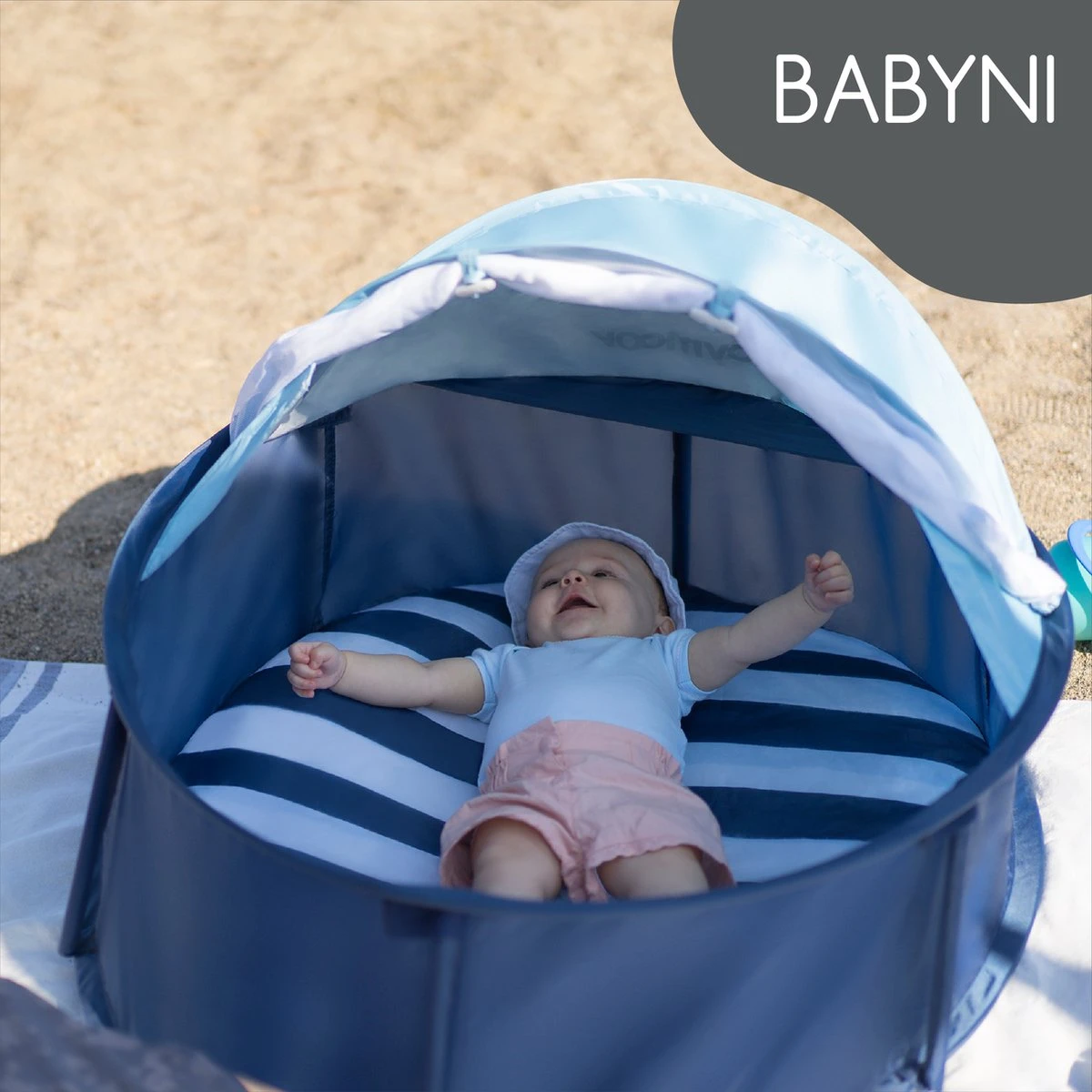 Babymoov Babyni Speelruimte & Extra Bedje Anti-UV FPS 50+ Marinière - Afbeelding 5