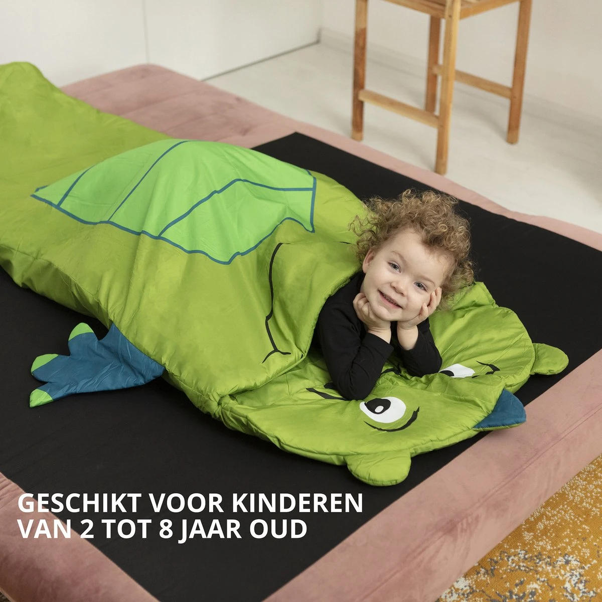 Dutch Mountains Kinderslaapzak Nijlpaard - 170 X 70cm Polyester - Zacht Lichtgewicht – Opberghoes - Afbeelding 6