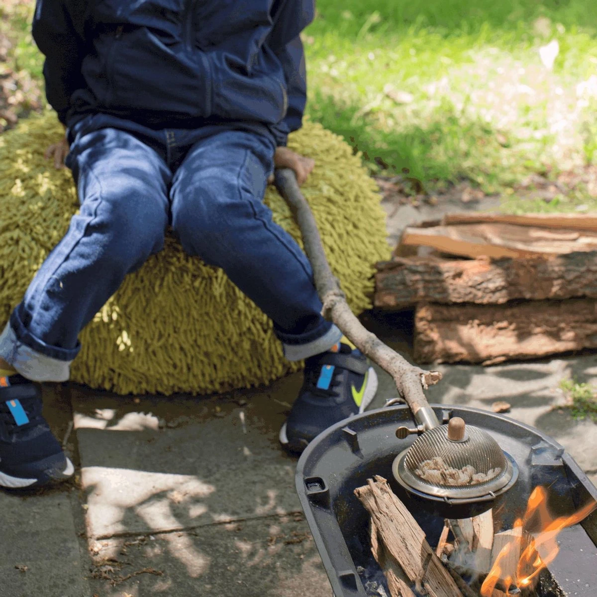 Kikkerland Huckleberry Popcorn Maker - Maak Je Eigen Popcorn - Popcornpan - Kampvuur - Buitenspeelgoed - Buitenspelen - Kamperen - Afbeelding 8