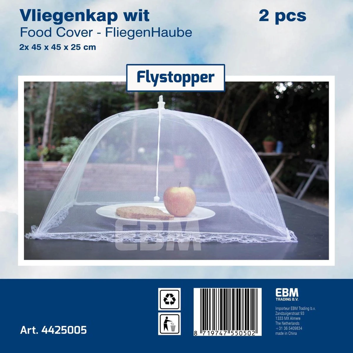 Vliegenkapjes Opvouwbaar 2 Stuks - Wit - 45 X 25 Cm | Flystopper - Afbeelding 3