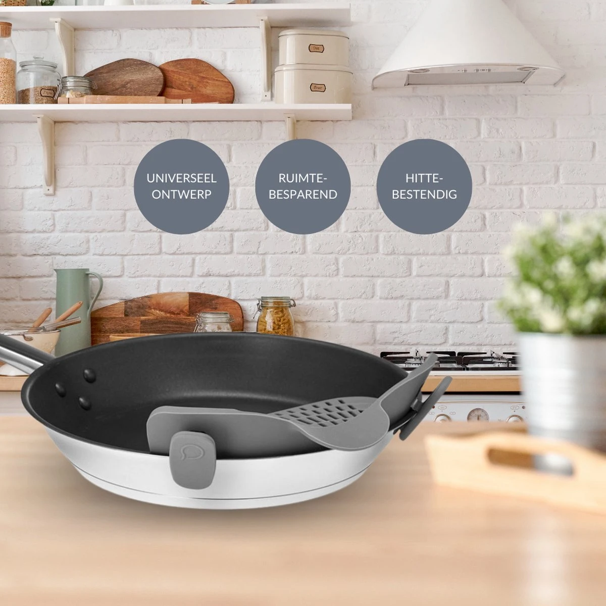 SensaHome- Siliconen Vergiet - Keuken Afgietdeksel - Afgiethulp - Siliconen - BPA Vrij - Grijs - Afbeelding 10