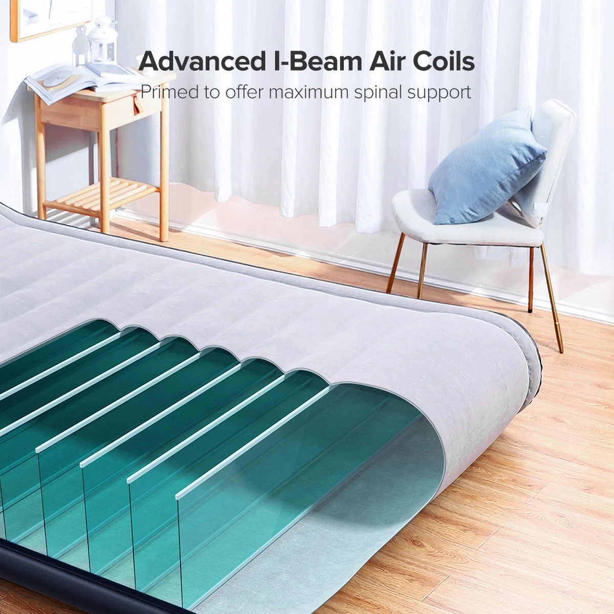 Sable Luxe Queen Size 2 Persoons Luchtmatras Met Ingebouwd Kussen, Opblaasbaar Luchtbed Met Ingebouwde Elektrische Pomp Voor Kamperen, Reizen Of Overnachtende Gasten Of Festival - Afbeelding 6