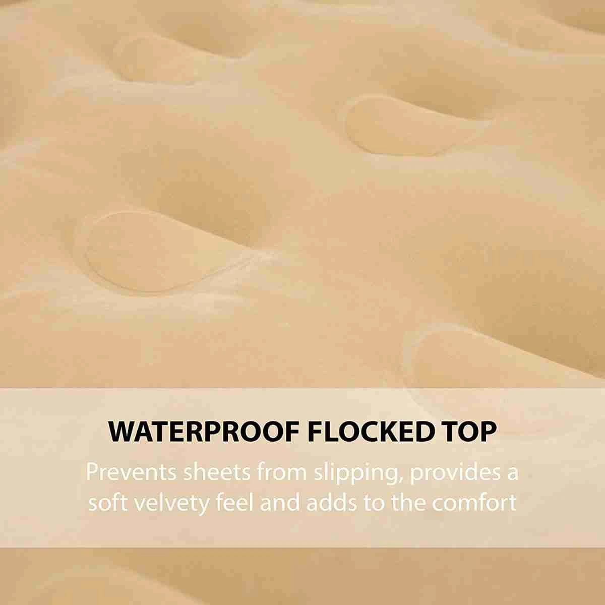 Merkloos Avenli 88030 Hoog Verhoogd Gevlokt Luchtbed | Queensize | Ingebouwde Pompen | Snelle En Gemakkelijke Inflatie - Afbeelding 3